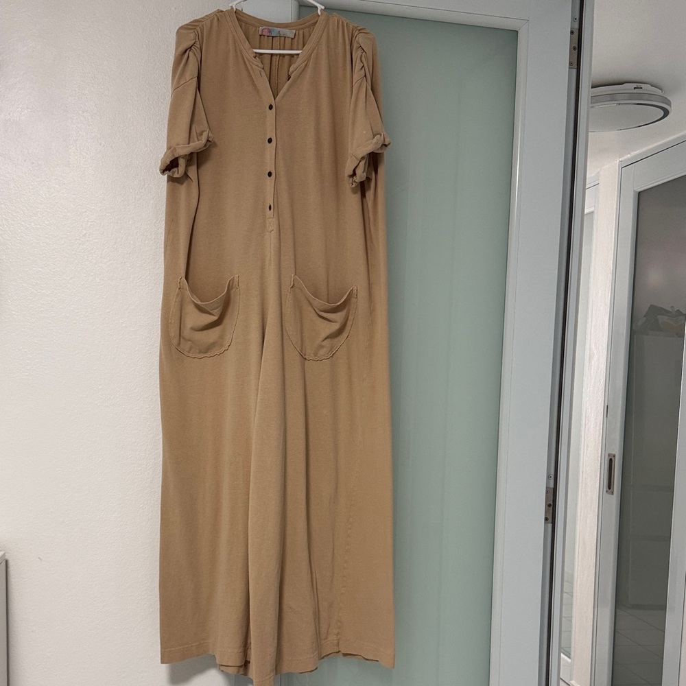 Free People Tan Jumpsuit